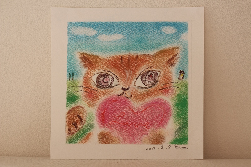 色のね ironone 明日香 asuka パステル画 アート 猫 バレンタイン チョコ 2月