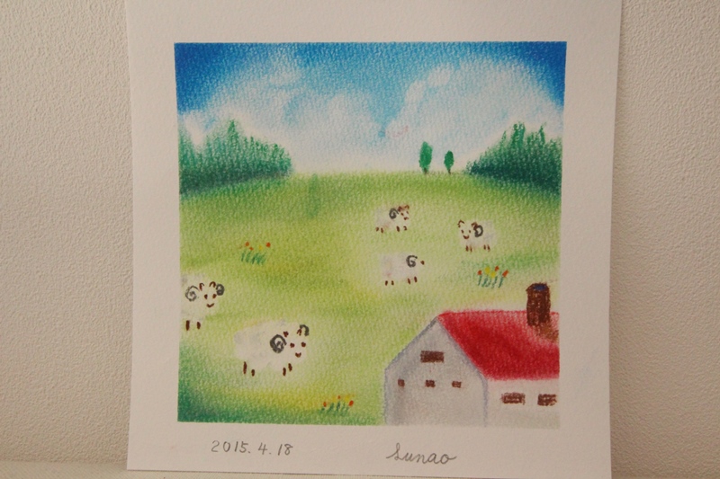 色のね ironone 明日香 asuka パステル画 アート 春 風景 羊